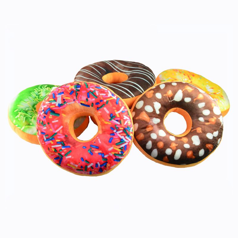 Custom 3D doughnut printed luxury car seat air cushion travel headrest throw decorative throw sleeping pillow