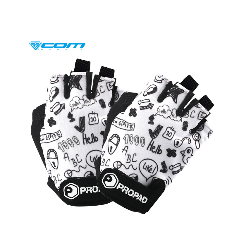 Summer Shockproof Cycling Half Finger With Cartoon Protect Mitten For Children