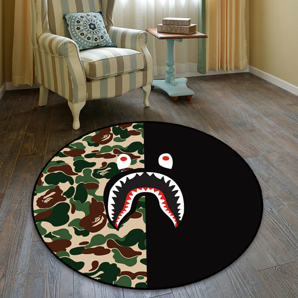 Забавный постер с логотипом Bape, Современная площадь, напольные коврики, коврики для ванной, коврик для йоги, домашний коврик