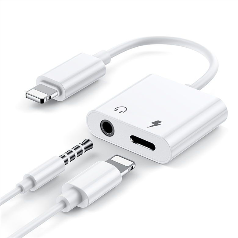 Лидер продаж 2 in1 USB 8pin зарядное устройство с двумя портами 3,5 мм наушники для зарядки и аудио конвертер адаптер для Iphone X плюс