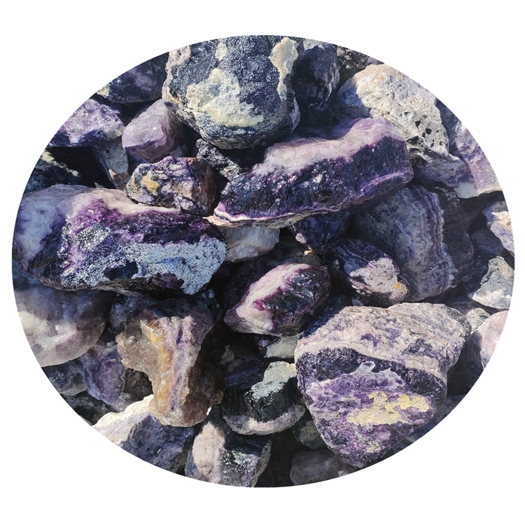 Wholesale Natural Beautiful Blue Purple Fluorite Quartz Crystal palm Tumbled Stone