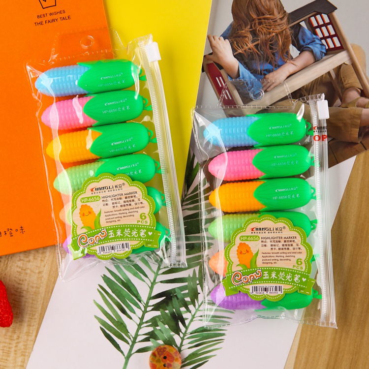 School office stationery pastel highlighter kawaii set cute small mini fluorescent marker pen custom colore highlighters pen