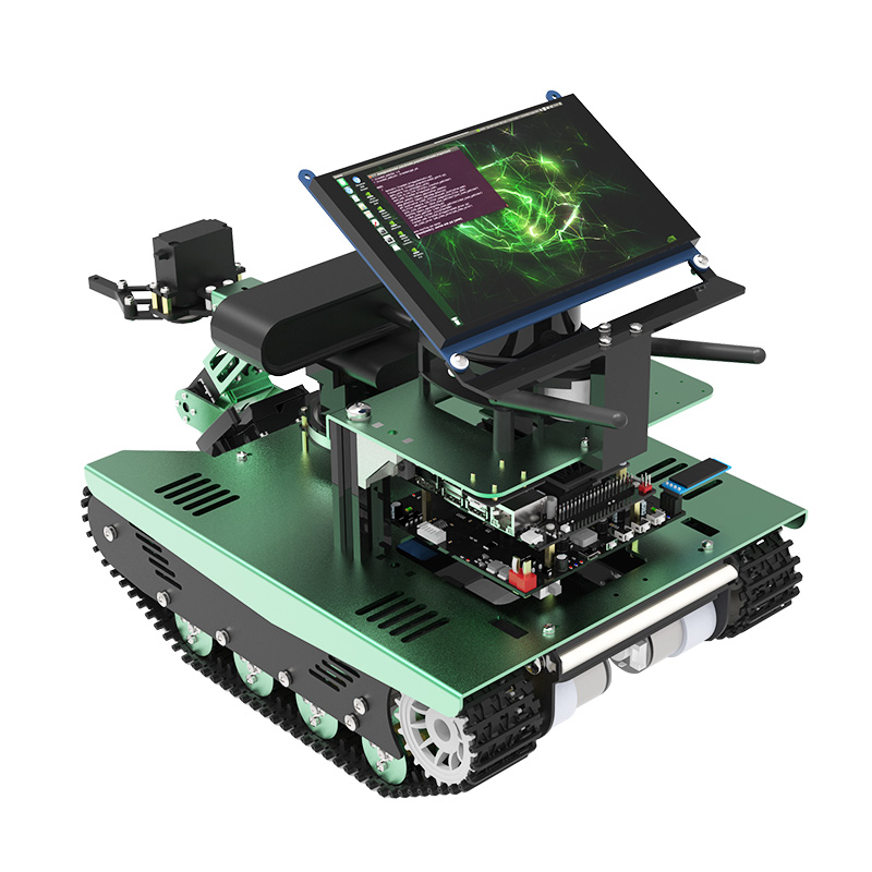 ROS AI Smart Vision Robot Car Kit Lidar Mapping Navigation With Robotic Arm 7inch Display Based On Jetson Nano