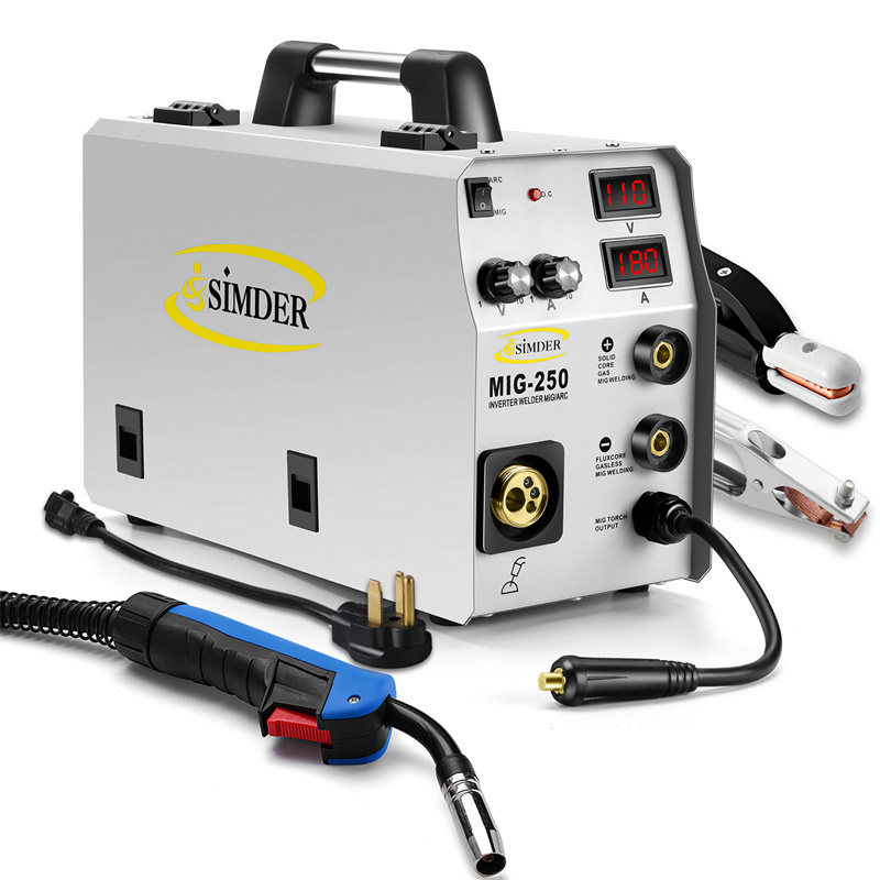 Сварочный аппарат SIMDER MIG 250 ARC MAG MIG TIG 4 в 1, сварочный аппарат CE, сертифицированный сварочный аппарат для проволочной подачи