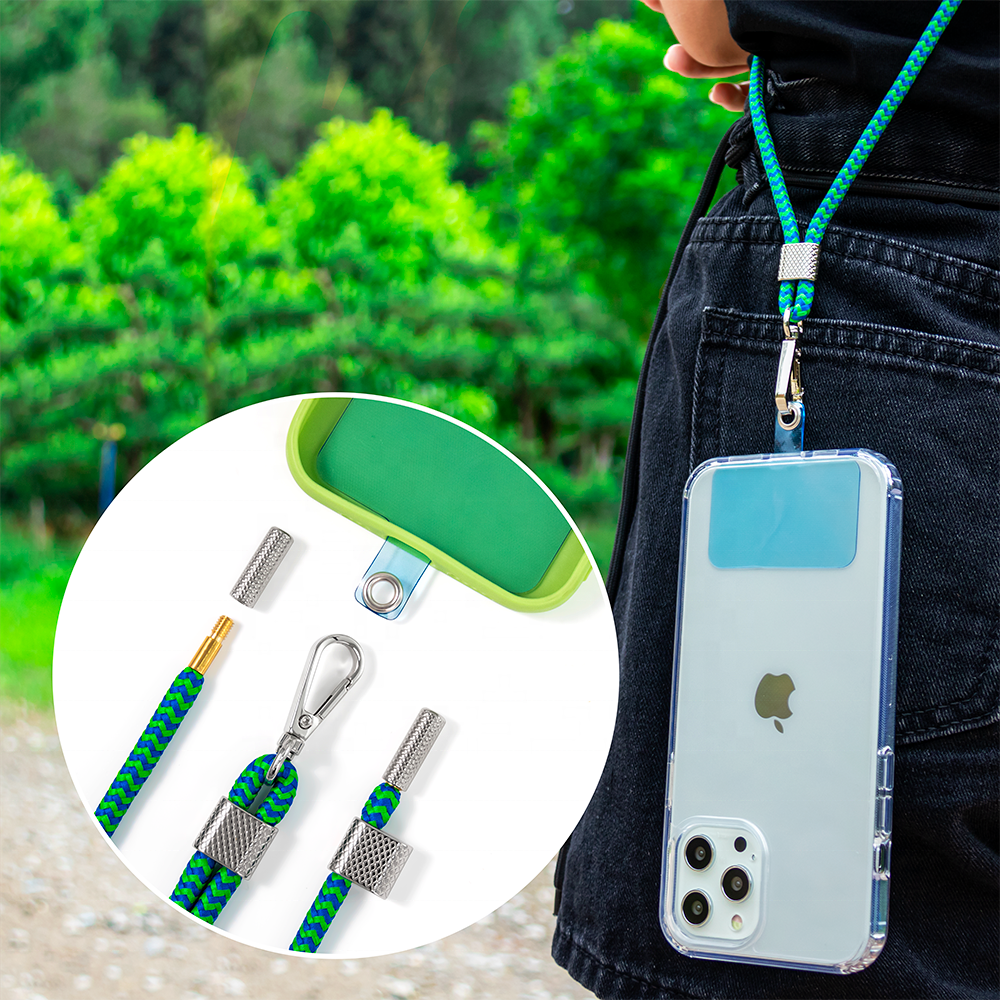 Universal Adjustable Crossbody Nylon Neck Strap Tether Patch Mobile Cell Phone Lanyard For All Iphone Smartphone