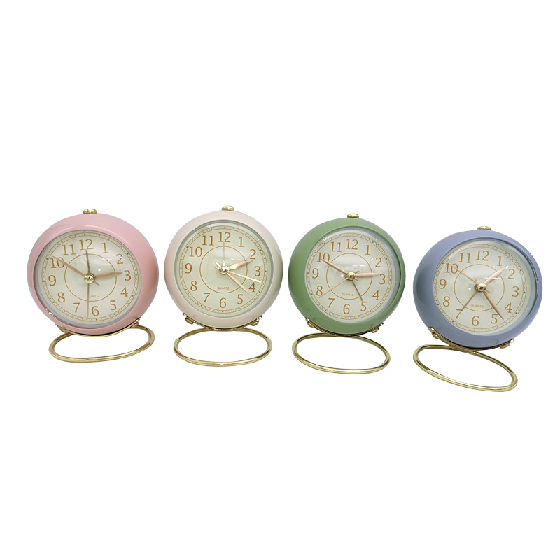 Amazon Hot Sale Ins Style Student Wake Up Needle Alarm Clock Mute With Night Light Standing Quartz Clock