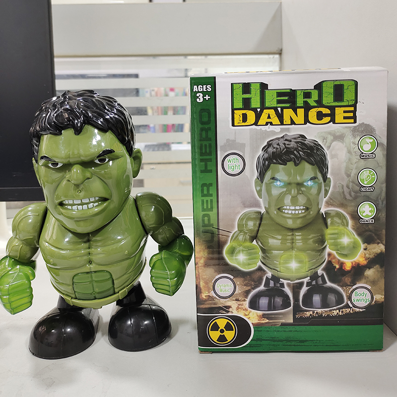 Marvel Electronic Toys LED Light Music Dancing Super Heroes Hulk Spider Man Dolls Robot Kids Christmas Gift