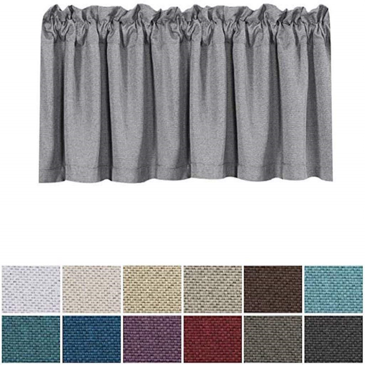 Eco-Friendly Luxury Classic Thermal Insulated Linen Valance Kitchen Curtain Easy Care Rod Pocket Curtain