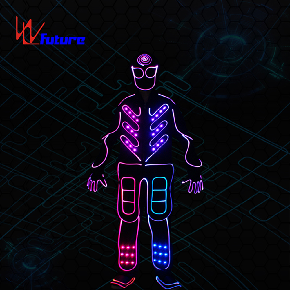 wireless controller LED Halloween dance costumes,led light tron dance costumes,led suit for performance