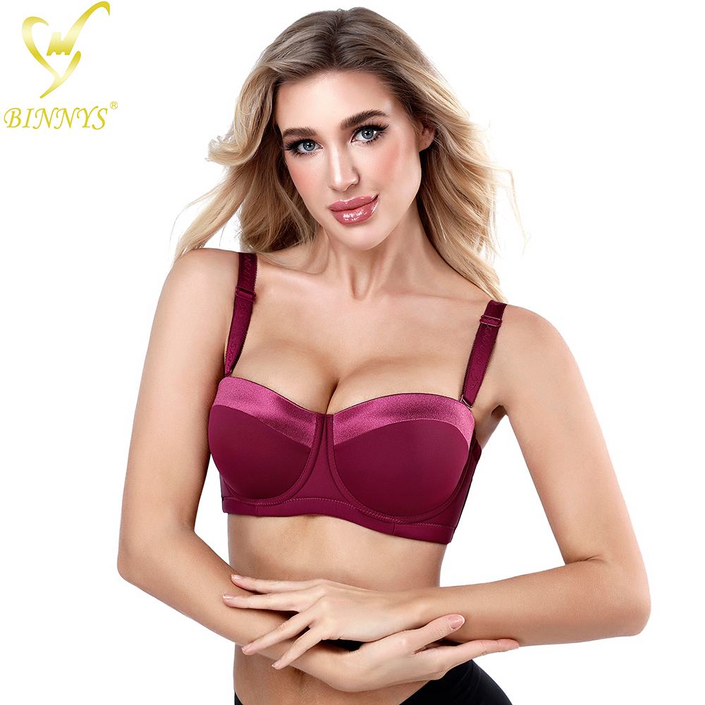BINNYS, Женский однотонный бюстгальтер большого размера с чашкой 1/2 без бретелек