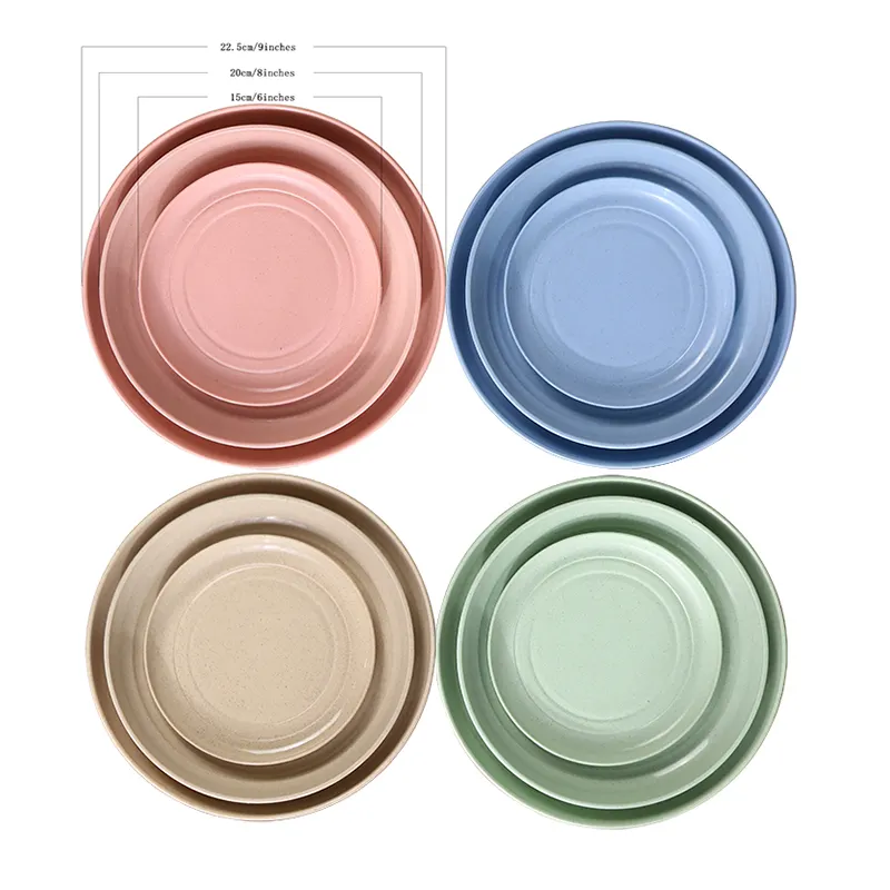 Eco-Friendly Wheat Straw Dinner Plates BPA free Microwavable Safe Biodegradable