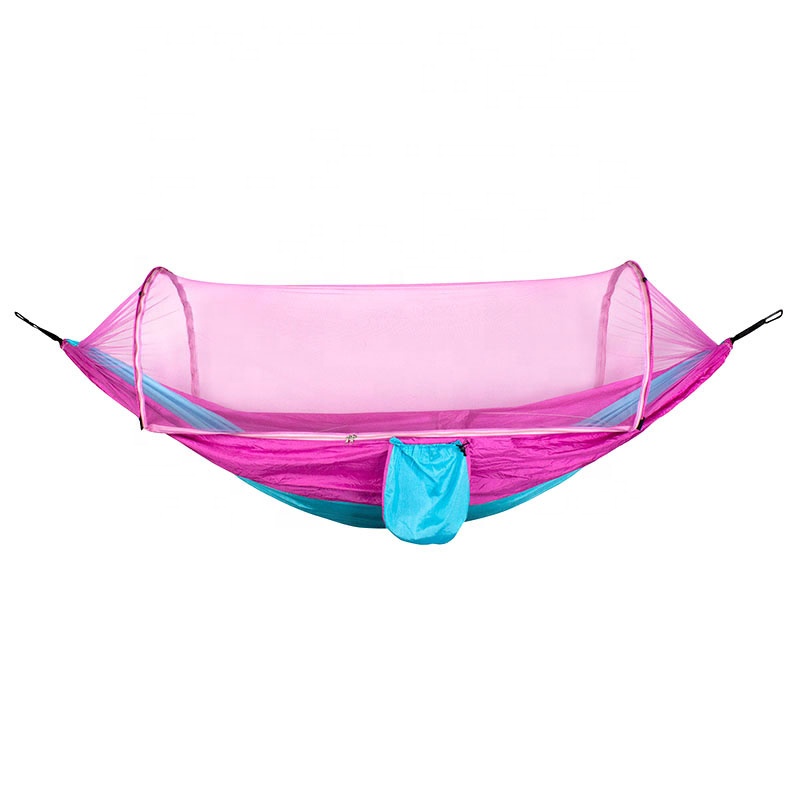 Garden Portable Camping Travel Hammock Garden Backyard Hammock With Mosquito Net Single Lightweight Outdoor Swinging Hammock