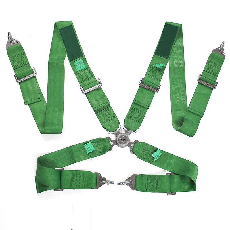 TAKA Green Seat Belt 3" 4 Point Snap-On Racing JDM Camlock Adjustable Drift Car Harness Safety Shoulder Strap Seatbelt With Logo