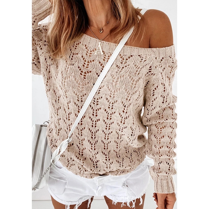 Autumn Sweater Women 2021 New Korean Elegant Knitted Sweater Jersey Sexy para mujer sueter de cuello redondo clasico