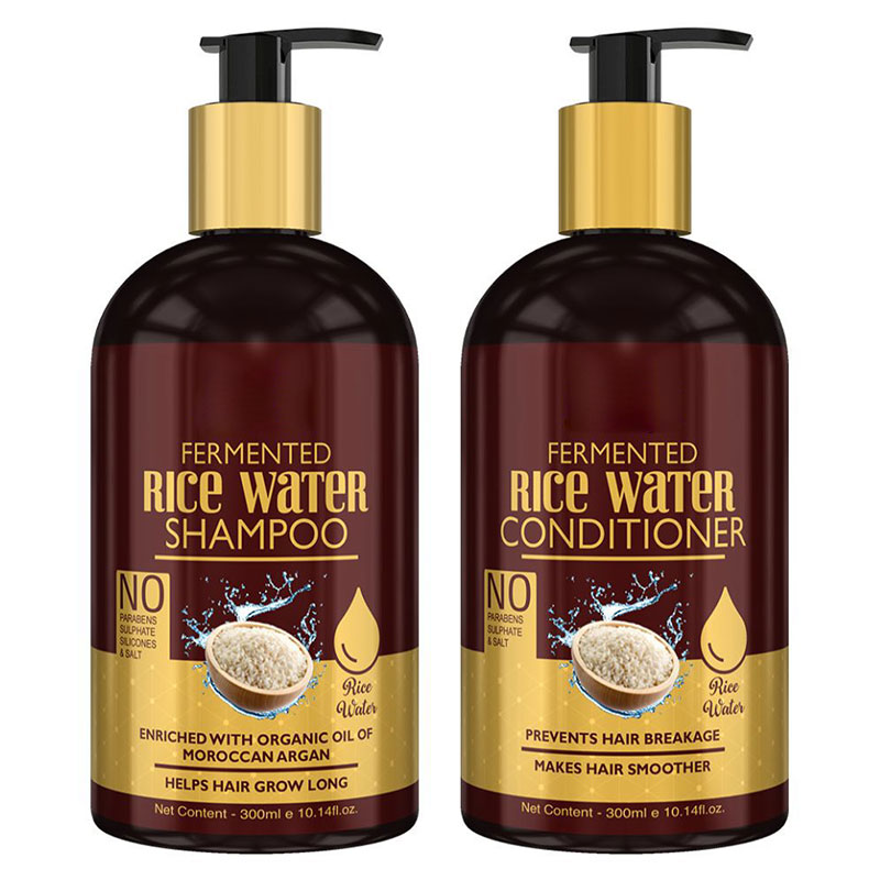 OEM Rice Shampoo and Conditioner Combo Kit Cleaning and Conditioning Nourishes Strengthen Rice Water For Hair Care Set