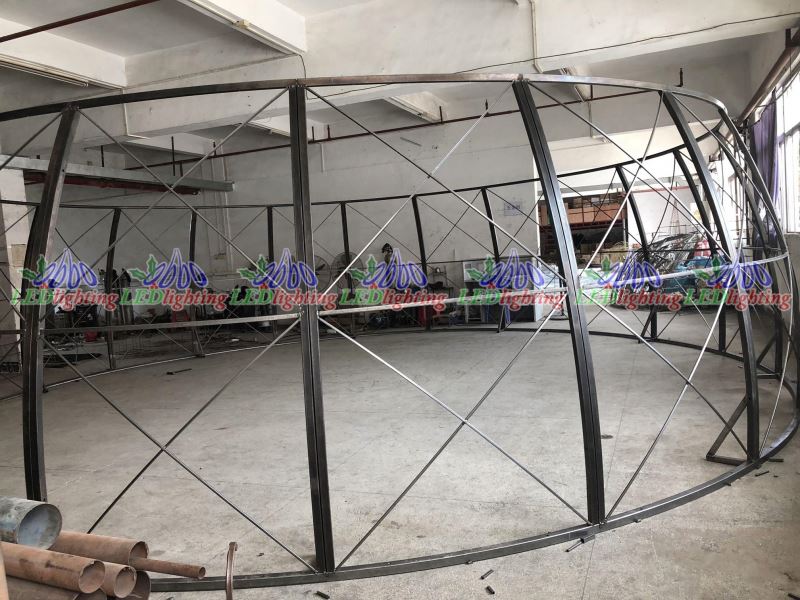 Новинка, гигантское украшение для торгового центра с золотым и белым 3d рисунком, светодиодная подсветка, Рождественский шар, арочная арка