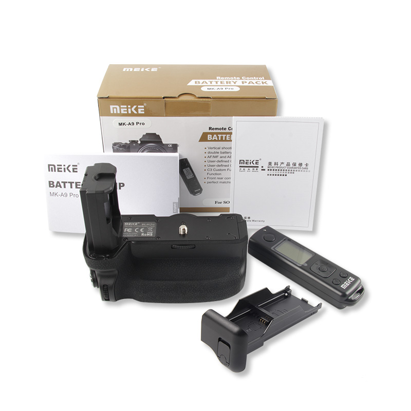 Meike MK-A9 Pro Battery Grip Built-in 2.4GHz Remote Controller to Control shooting Vertical-shooting Function for Sony A9 A7RIII