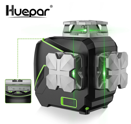Huepar Osram S03CG с Жесткий Чехол для переноски, функция Bluetooth & Открытый импульсном режиме 3D зеленый лазерный луч linelaserlevel,12 линейный лазерный уровень