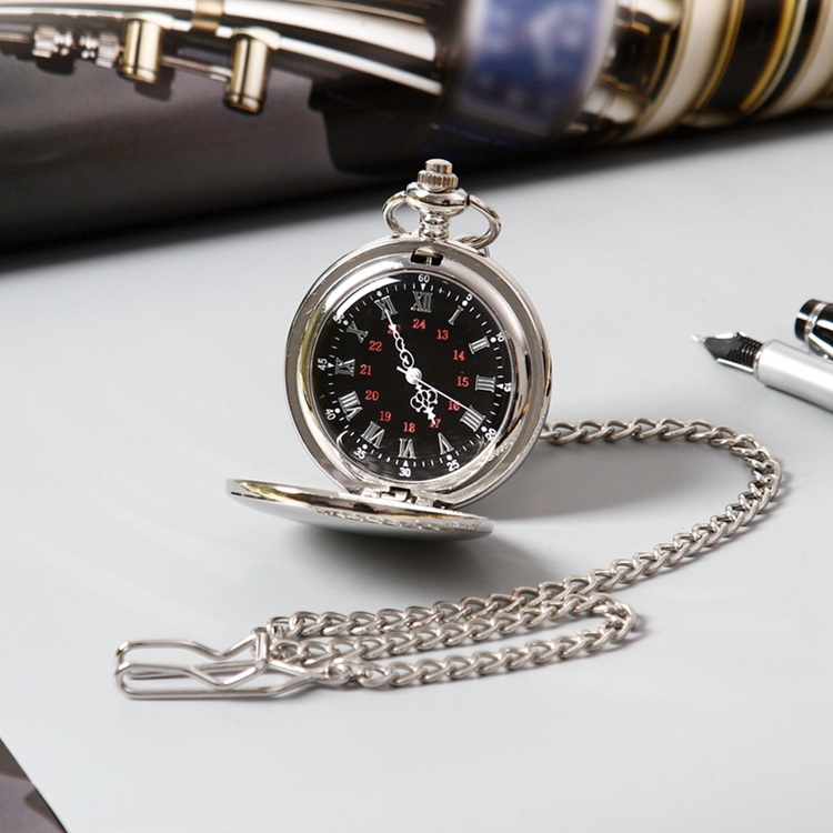 2021 GOHUOS Unique Smooth Steampunk Watch Custom Logo Pocket Watches Fashion Silver Wristwatches Men