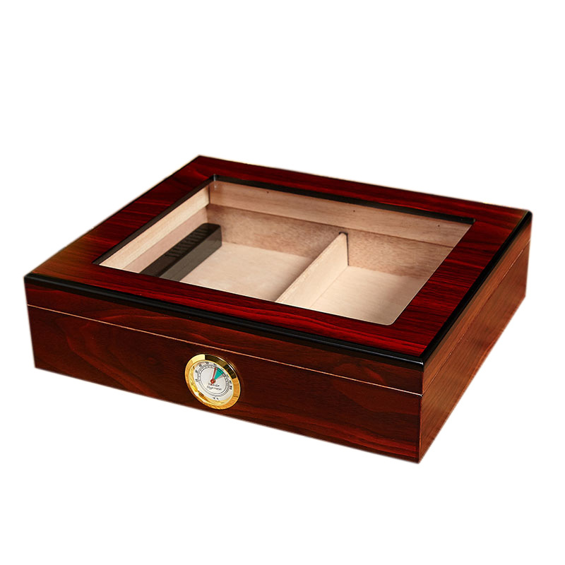 Cigar Humidor Spanish Cedar Wood Small Cigar Caser with Hygrometer Humidifier