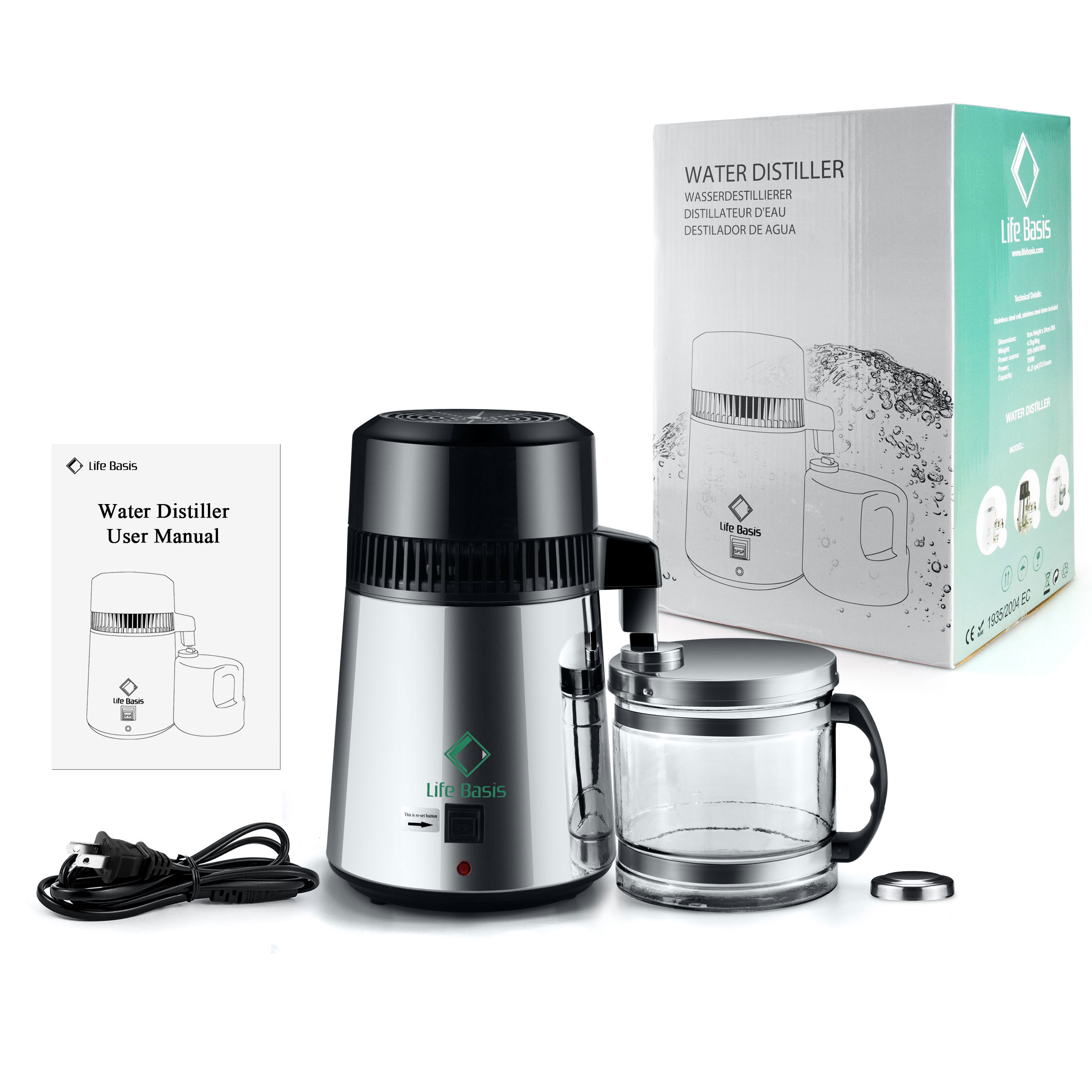 4L stainless steel automatic laboratory water distiller