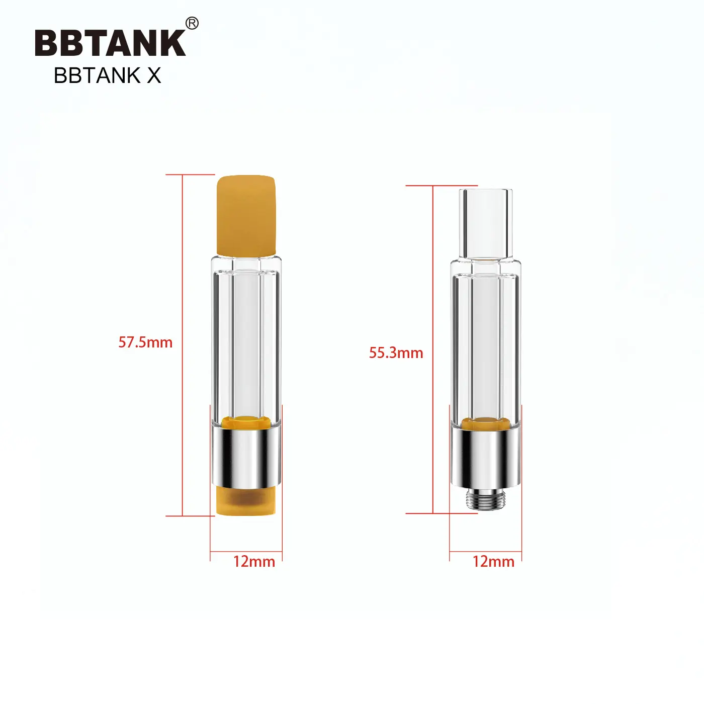 BBTANK Best Quality 510 Thread Ceramic Vaporizer Leakproof Atomizer Thick Oil Cbd Vape Cartridge 0 5ml 1ml OEM Customized Box