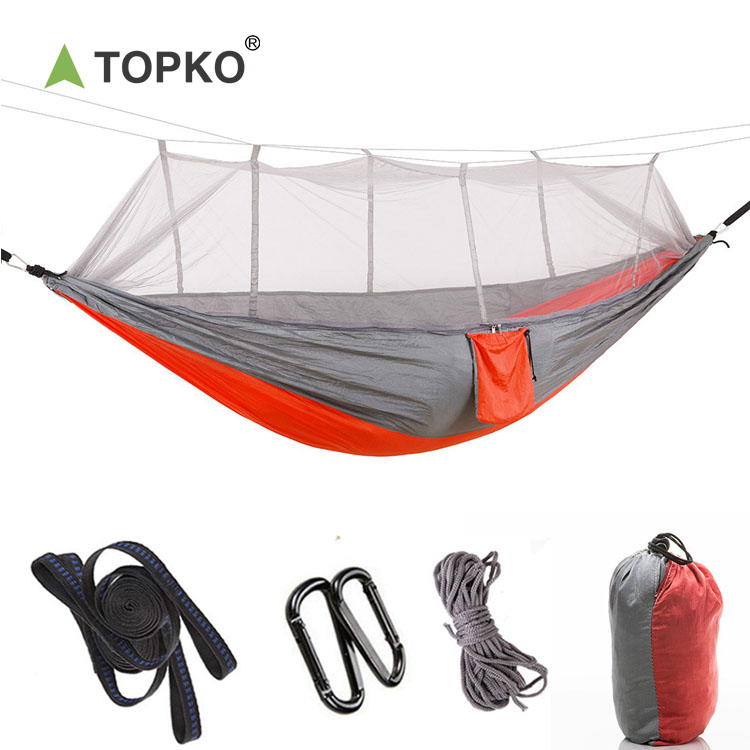 Популярный продавец TOPKO, OEM, цветной дизайн, защита от комаров, пользовательский портативный гамак для кемпинга