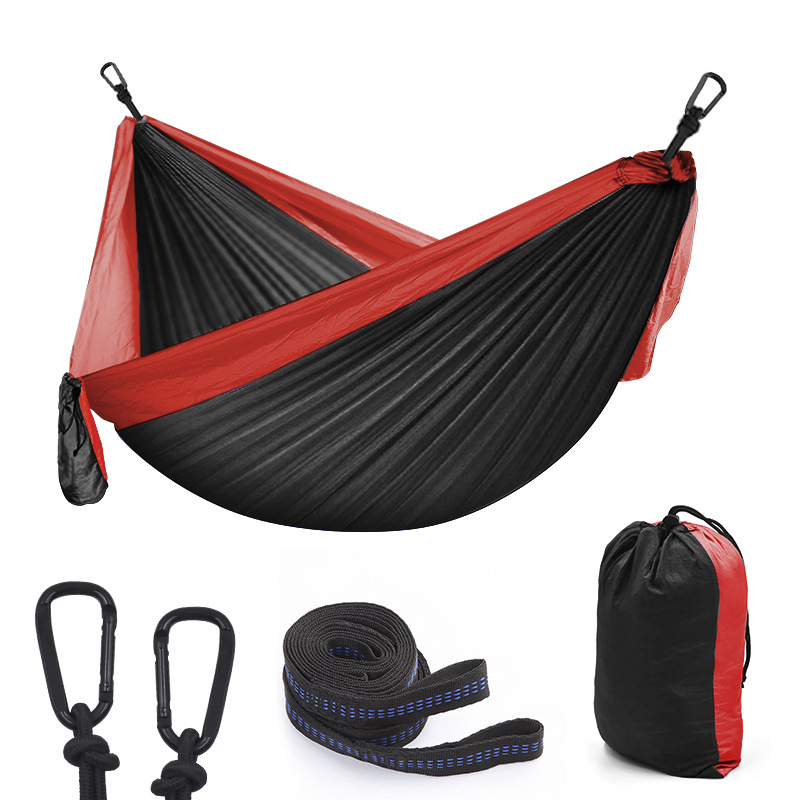 Adult Single Double Hammock Outdoor Backpacking Travel Portable sleeping bed With 2 Straps 2 Carabiner for dropshipping