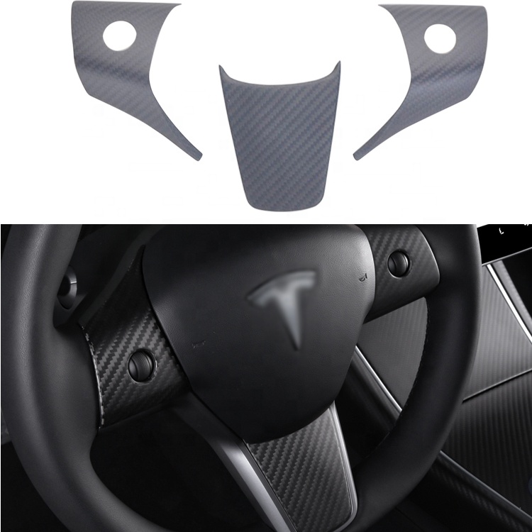 Для руля Tesla Model 3 Real Matte Carbon Fiber Trim интерьерные аксессуары 3 шт./компл. прямая добавка