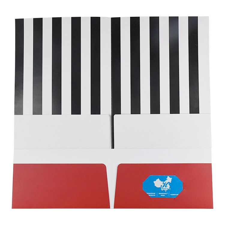 Wholesale A4 custom logo company paper file presentation folders with pocket and card holders