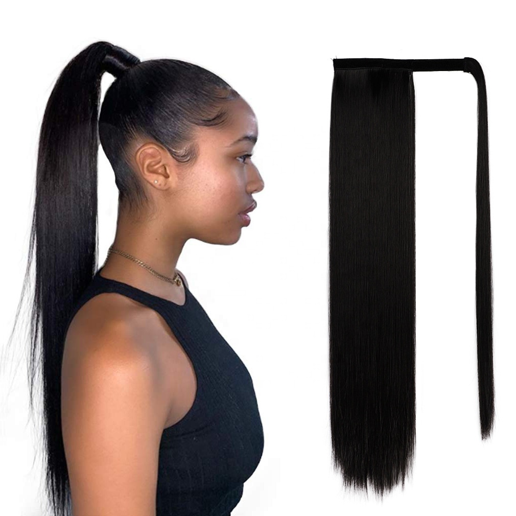 TKL Top quality fashion easy apply straight curly hair drawstring wrap around ponytail