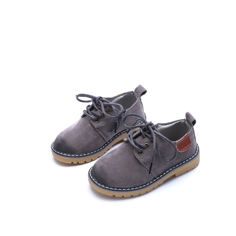 Children's Casual Boys And Girls Leather Shoes British Retro Single Wear-resistant Big-toe Leather Shoes Baby Shoes