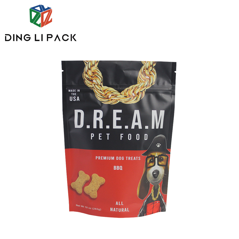 2021 hot sale food grade mylar stand up zipper pouch pet food packaging bag