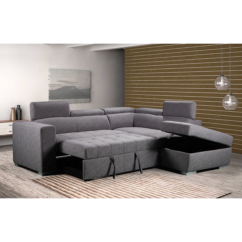 High quality Upholstered furniture 2P+Chaise+ottoman with storage headrest USB large sectional sofa for living room sofa