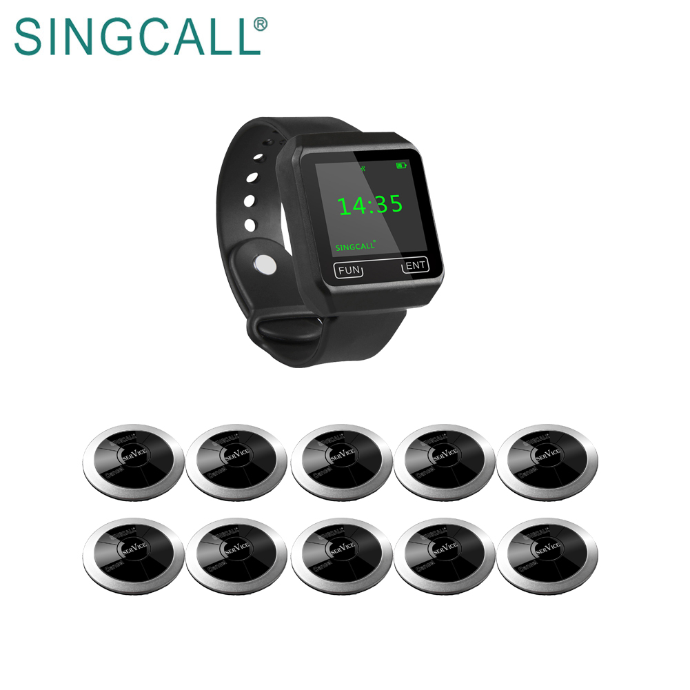 SINGCALL, оптовая цена, наручные часы для ресторана, пейджер, беспроводная система вызова
