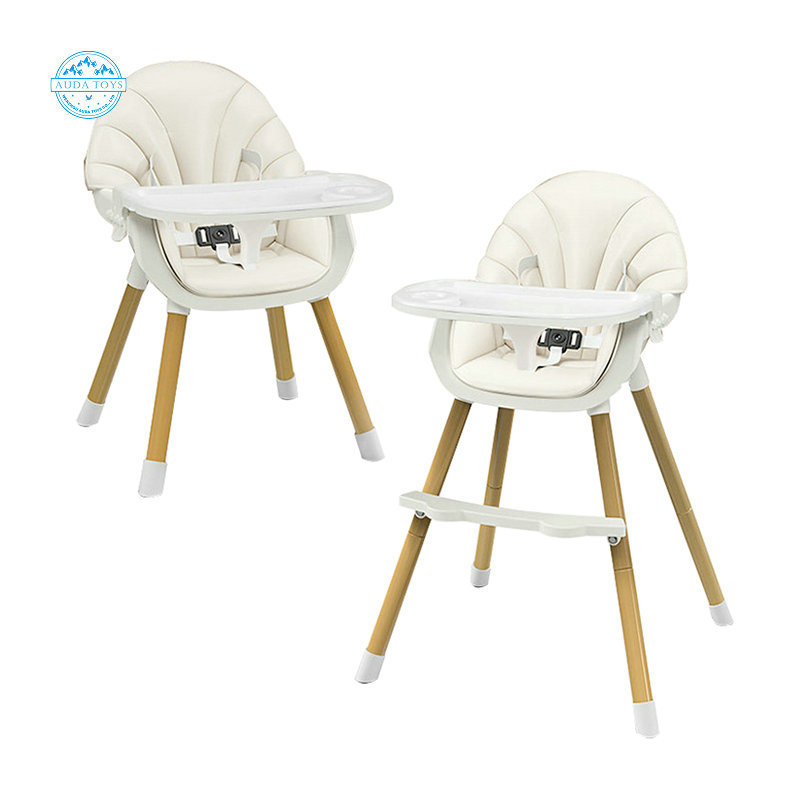 A06605 Nordic style wood color Unique Baby Eat High Chair Baby high chair with height adjustable Baby furniture