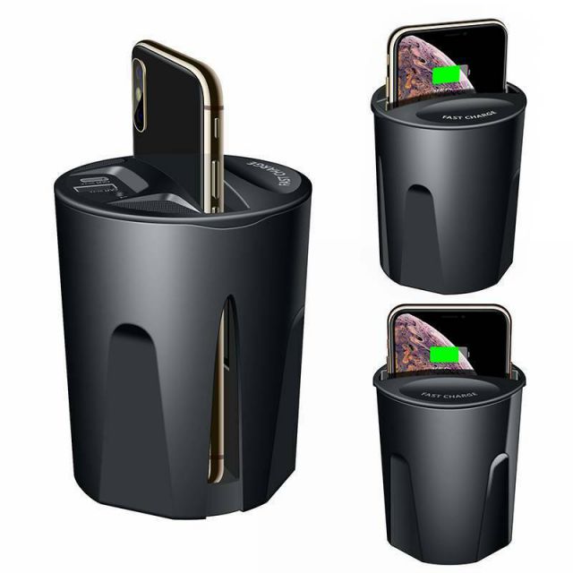 Многофункциональное автомобильное беспроводное зарядное устройство USB 10 Вт, Подставка для зарядки телефона, беспроводное автомобильное зарядное устройство для чашки