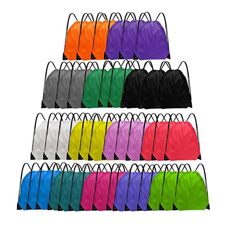 Wholesale High Quality Custom Logo Bags 210d Polyester Draw String Sports Backpack Promotional Custom Polyester Drawstring Bags