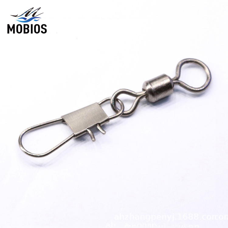 MOBIOS 4/0# - 14# Wholesale Quality Rolling Swivel with Interlock Snap Stainless Steel Accessories Fishing Snap Swivel HP1094