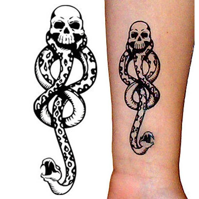 Wholesale tattoo sticker waterproof cos body paint tattoo sticker temporary death eater halloween tattoo sticker