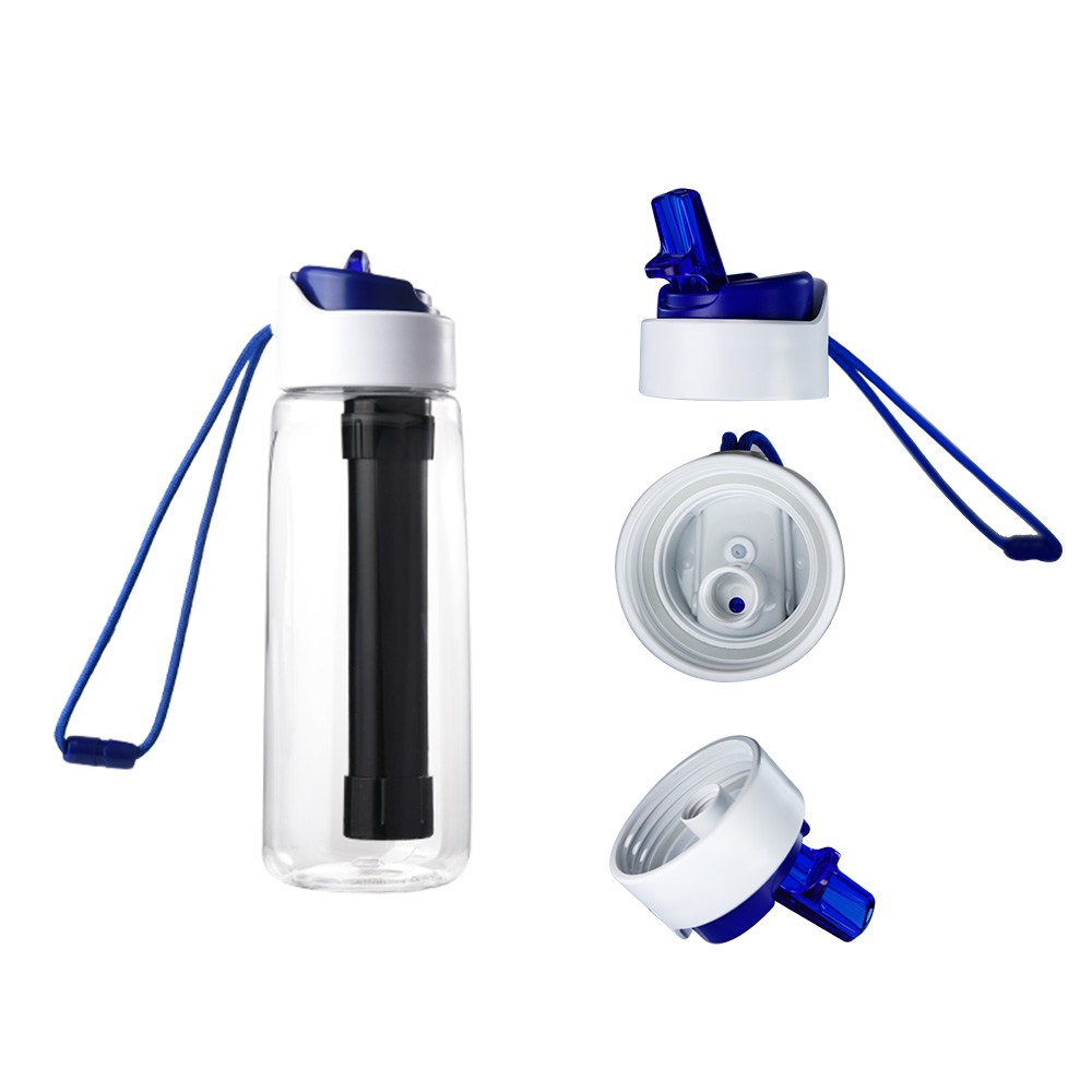 750 ML Outdoor Survival Water Filter Bottle Alkaline Water Bottle Filter for Hiking Camping Emergency
