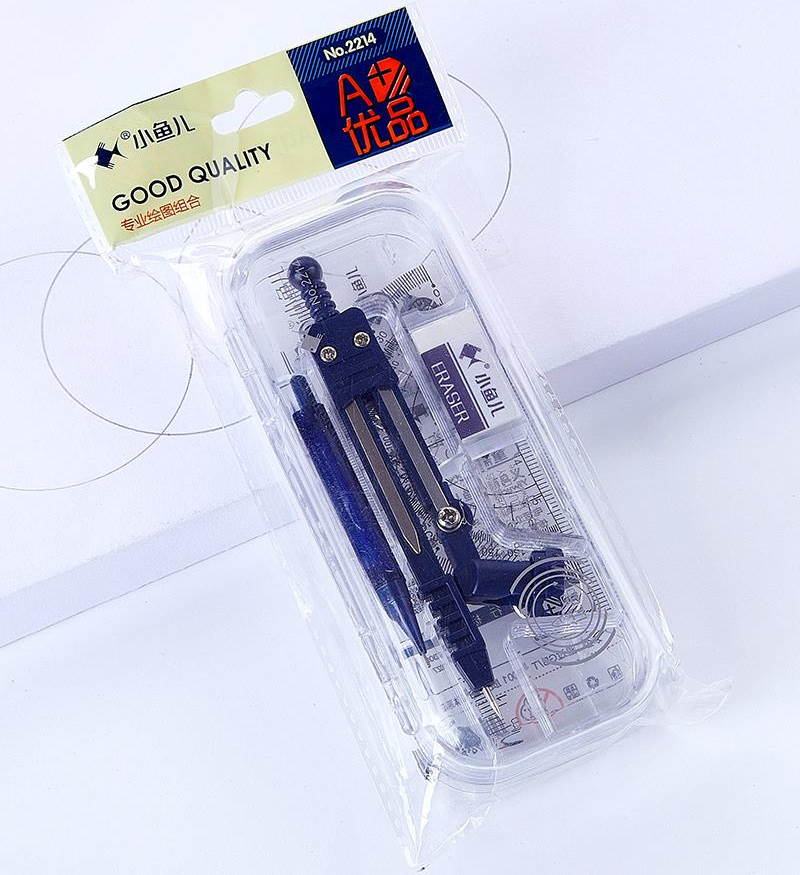 Compasses Set 7pcs Drawing Compasses Math Professional Compasses Set With Refills Ruler Eraser For Kids