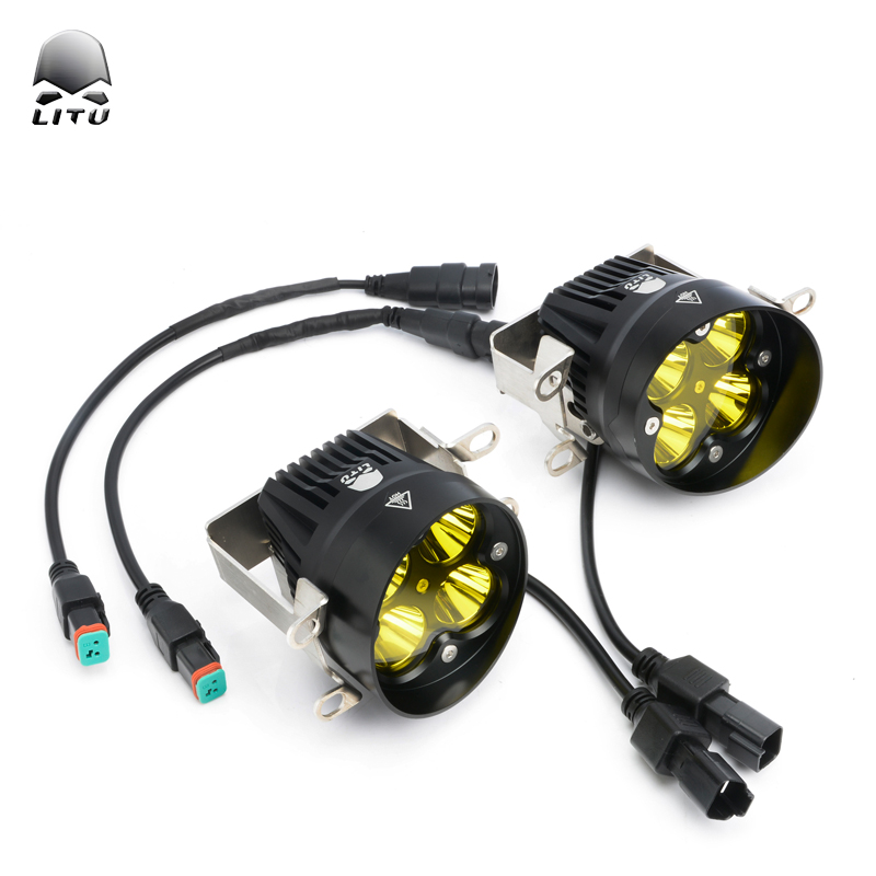 2020 LITU авто 3 "3 дюймов 12v 40w Drl спереди проектор светодиодные фары круглый светодиодный фонарь используется для Jeep Wrangler Jk