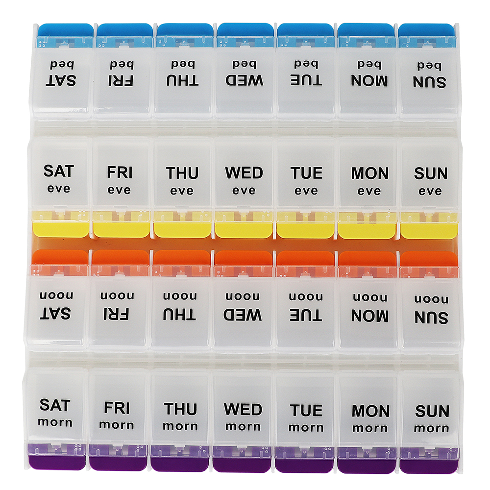 New Pill Storage Case BPA Free Travel Weekly 7 Day Pill Box Case to Hold Vitamins, Cod Liver Oil, Supplements and Medication