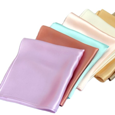 Customized Fashion Design Solid Color Handkerchiefprint Silk Handkerchief