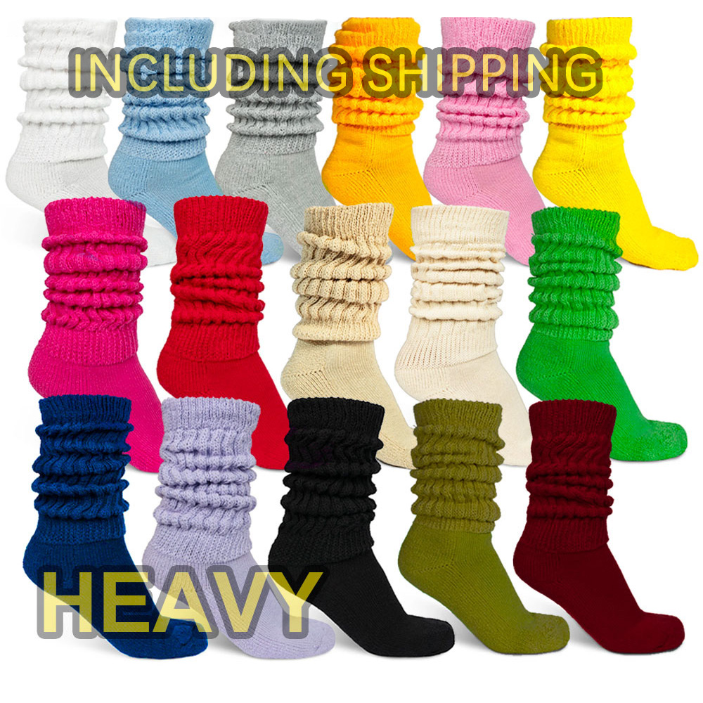 Free Shipping Hot Sale Fashion Heavy Slouch Socks Women Solid Colorful Thick Slouch Socks