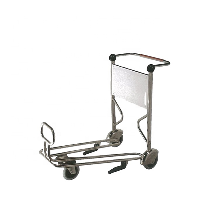 High quality airport cart Stainless steel airport trolley cart with auto brake