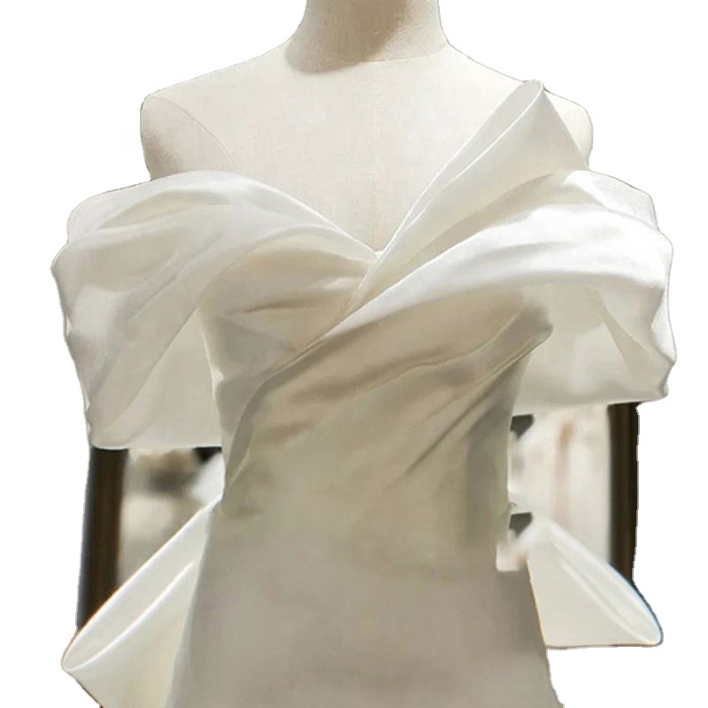 MKMN Off Shoulder Long Trail Mermaid Wedding Dress Bridal Ball Gown