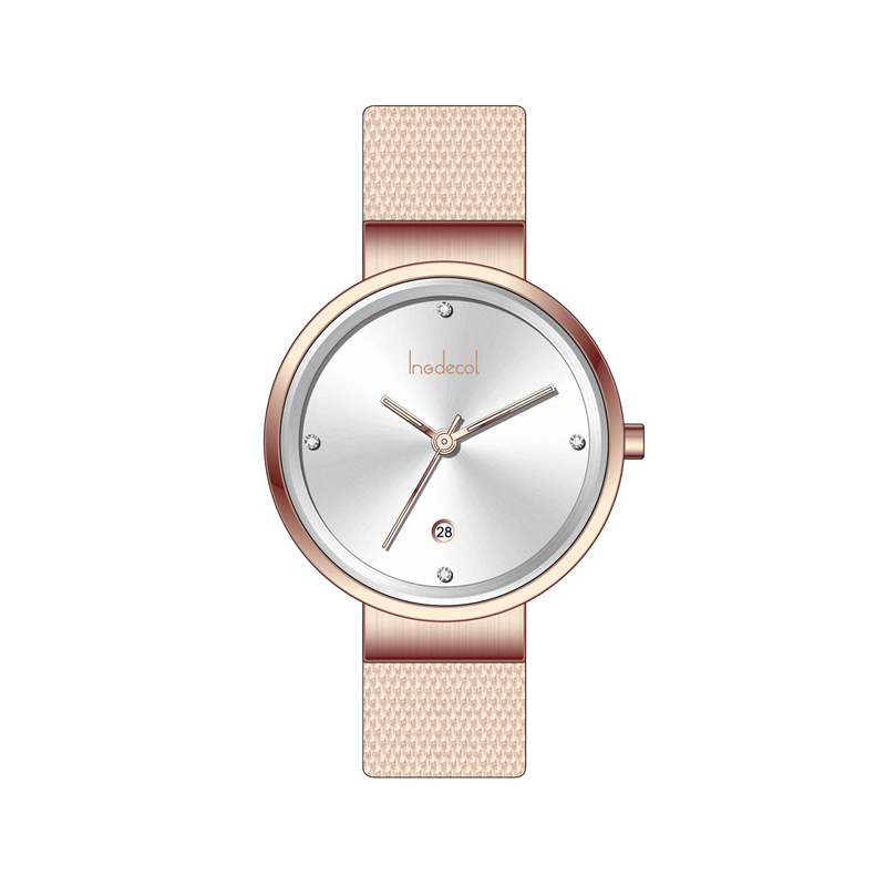 INGDECOL Top quality all stainless steel lady diamond watch minimalist watch women