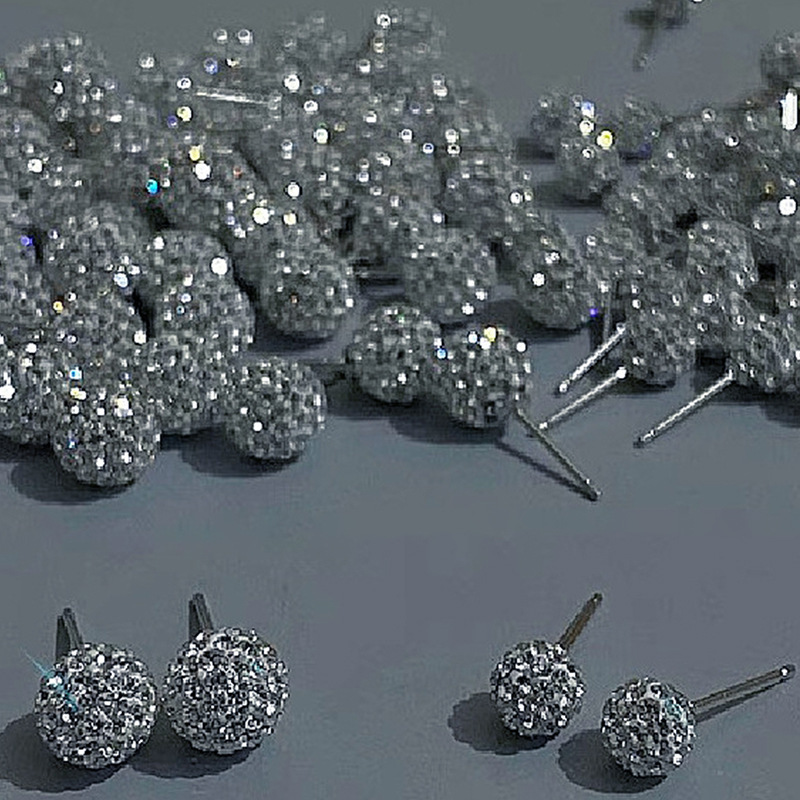 Jewelry French Rhinestone small planet Earrings female Korean simple personality Stud indifference